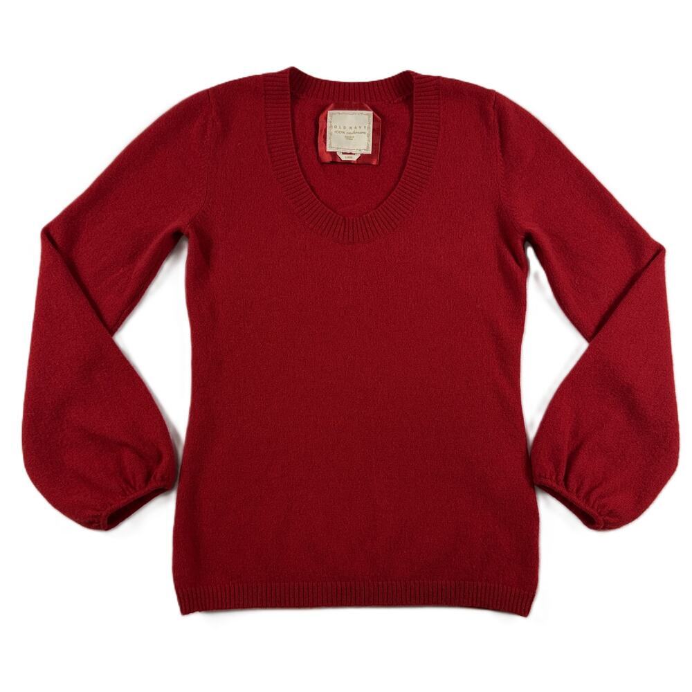 Old Navy VTG Women Red Sweater Sz large 100% CashmereY2K Classic